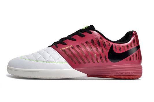 Tenis de Fútbol Nike Lunar Gato II - Vinotinto y Blanco con Swoosh Negro y Suela Roja (Césped Interior / Futsal)