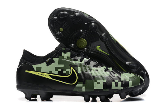 Tacos de Fútbol Nike Tiempo Legend 9 Elite FG - Negro, Verde Militar y Verde Lima (Césped Natural / Firm Ground)