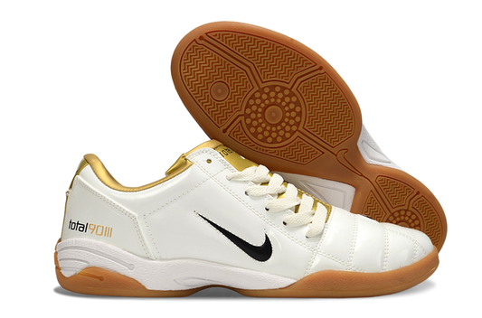 Tenis de Fútbol Nike Total 90 IC - Blanco / Dorado (Césped Interior / Futsal)