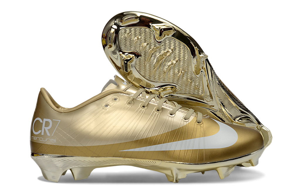Tacos de Fútbol Nike Mercurial FG - Dorado / Blanco (Césped Natural / Firm Ground)