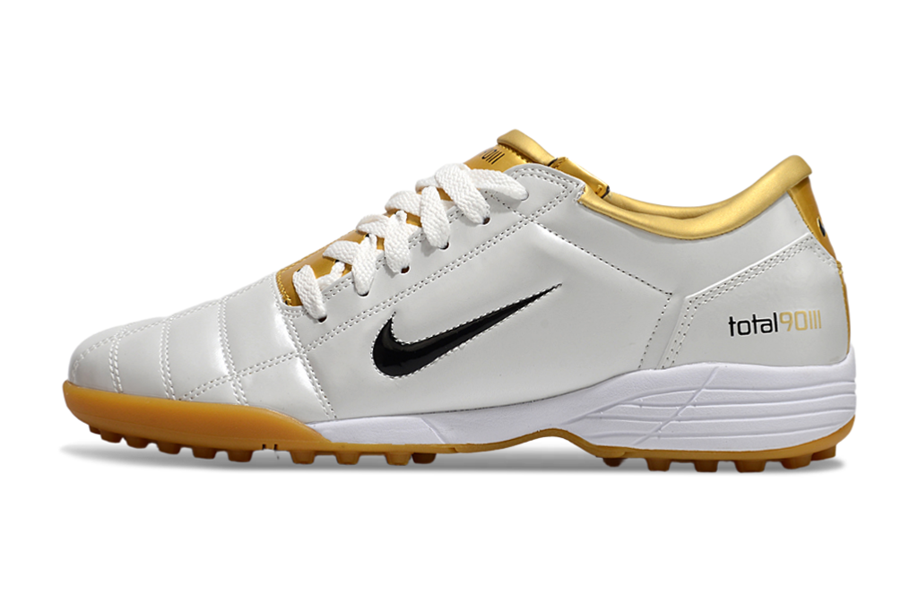 Tenis de Fútbol Nike Total 90 TF - Blanco / Dorado (Césped Sintético / Turf)