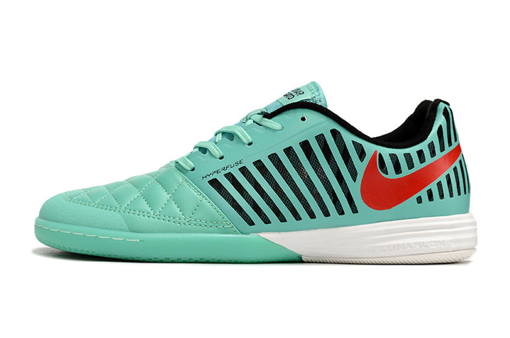 Tenis de Fútbol Nike Lunar Gato II - Turquesa / Menta, Swoosh Rojo, Forro Negro y Suela Turquesa (Césped Interior / Futsal)