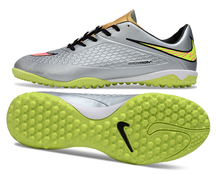 Tenis de Fútbol Nike Hypervenom Phantom TF - Gris / Amarillo (Césped Sintético / Turf)