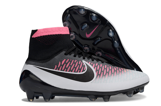 Tacos de Fútbol Nike Magista Obra Elite FG - Negro, Blanco y Rosado (Césped Natural)