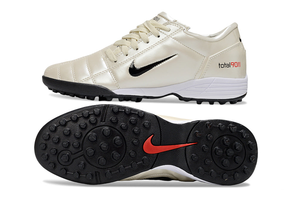 Tenis de Fútbol Nike Total 90 TF - Beige / Negro (Césped Sintético / Turf)