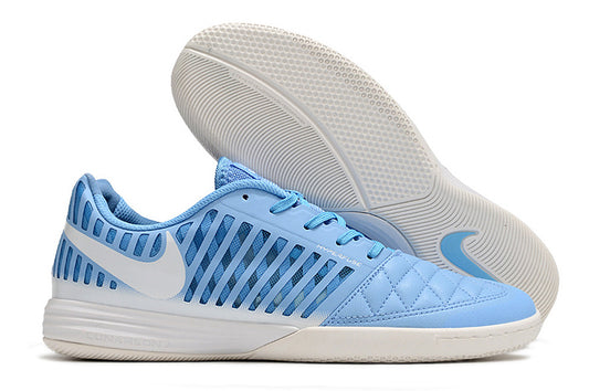 Tenis de Fútbol Nike Lunar Gato II - Celeste, Swoosh Blanco y Suela Gris Claro (Césped Interior / Futsal)