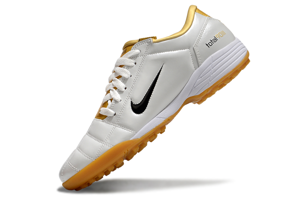 Tenis de Fútbol Nike Total 90 TF - Blanco / Dorado (Césped Sintético / Turf)