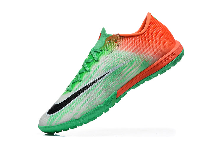 Tenis de Fútbol Nike Mercurial Vapor Academy TF - Verde, Naranja, Blanco y Negro (Sintético / Turf)