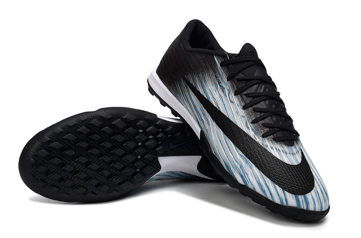 Tenis de Fútbol Nike Mercurial Vapor Academy TF - Negro, Blanco y Azul (Sintético / Turf)