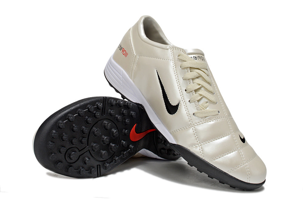 Tenis de Fútbol Nike Total 90 TF - Beige / Negro (Césped Sintético / Turf)