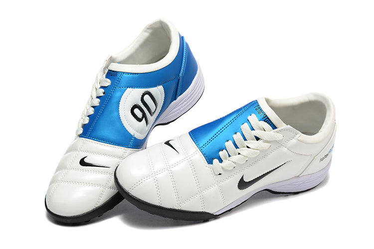 Tenis de Fútbol Nike Total 90 TF - Blanco / Azul (Césped Sintético / Turf)