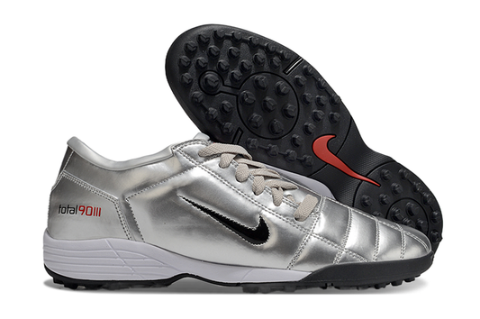 Tenis de Fútbol Nike Total 90 TF - Plata / Negro (Césped Sintético / Turf)