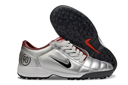 Tenis de Fútbol Nike Total 90 TF - Plata / Vino (Césped Sintético / Turf)