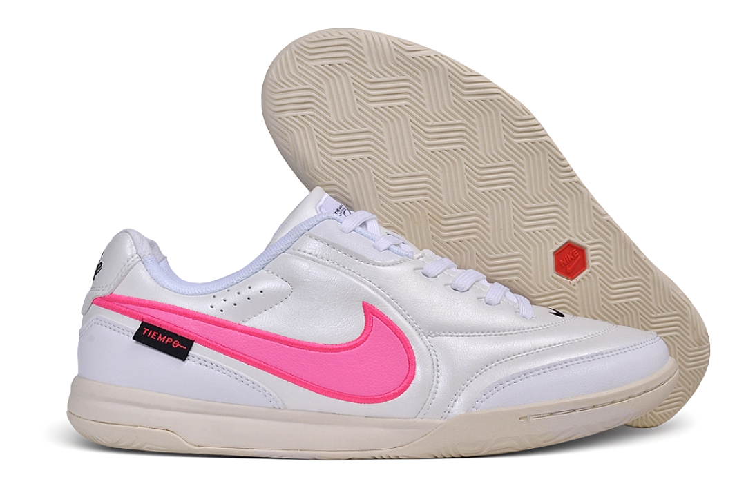 Tenis de Fútbol Nike Tiempo IC - Blanco / Rosa (Césped Interior / Futsal)