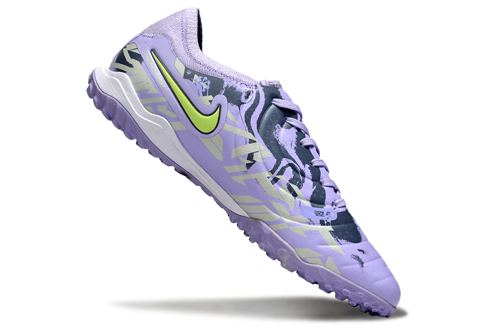 Tenis de Fútbol Nike Tiempo Legend 9 Pro TF - Morado Claro, Gris y Verde Lima (Sintético / Turf)