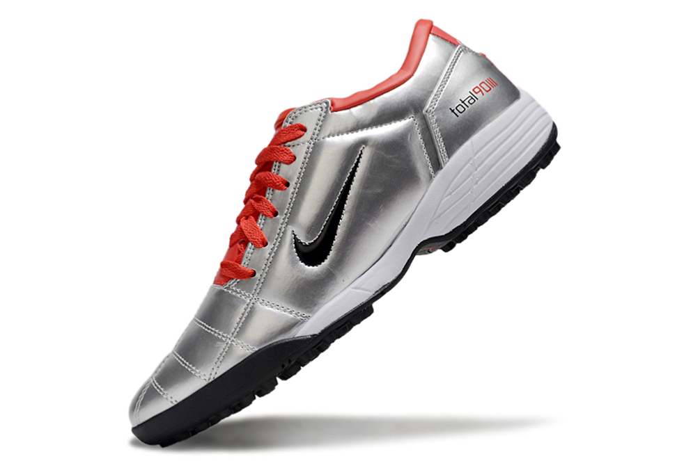 Tenis de Fútbol Nike Total 90 TF - Plata / Rojo (Césped Sintético / Turf)