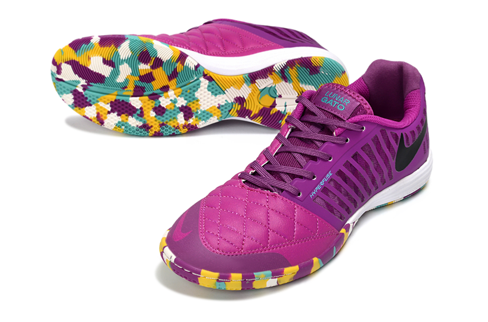Tenis de Fútbol Nike Lunar Gato IC - Morado, Fucsia y Multicolor (Sala / Indoor)