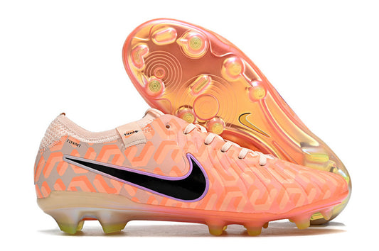 Tacos de Fútbol Nike Tiempo Legend 9 Elite FG - Melocotón, Negro y Morado (Césped Natural / Firm Ground)
