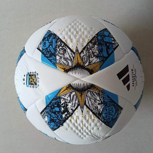 Balón Adidas Argentum 1893 AFA Balón de Juego Oficial (Blanco, Celeste y Dorado)