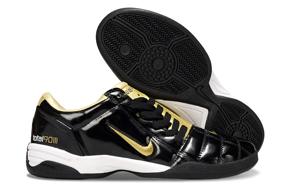 Tenis de Fútbol Nike Total 90 IC - Negro / Dorado (Césped Interior / Futsal)