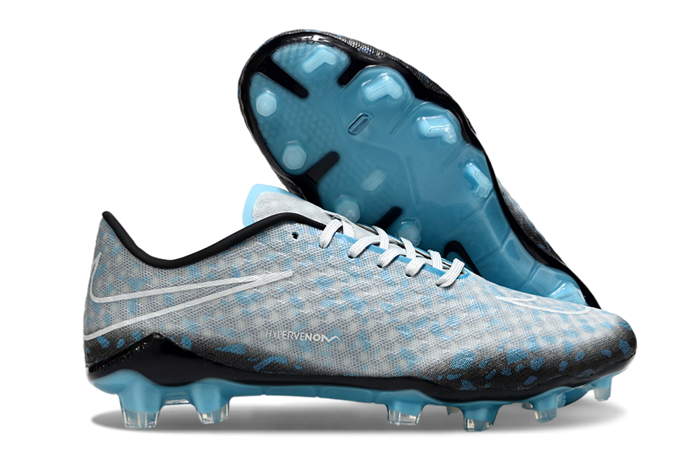 Tacos de Fútbol Nike Hypervenom Phantom FG - Celeste / Negro (Césped Natural / Firm Ground)