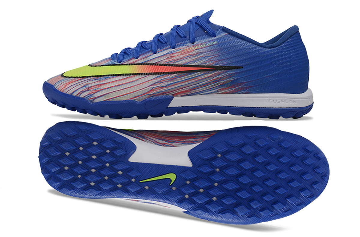Tenis de Fútbol Nike Mercurial Vapor Academy TF - Azul, Negro, Rojo y Verde Lima (Sintético / Turf)