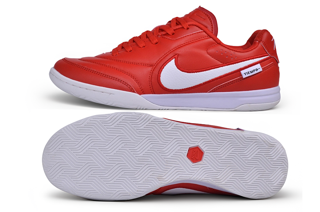 Tenis de Fútbol Nike Tiempo IC - Rojo / Blanco (Césped Interior / Futsal)