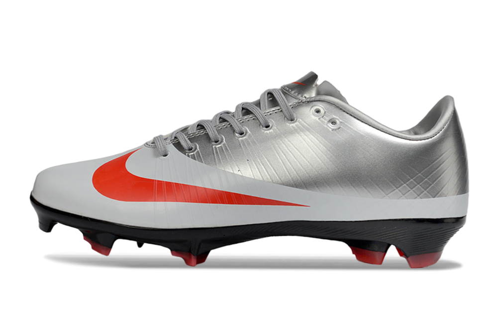Tacos de Fútbol Nike Mercurial FG - Plata / Rojo (Césped Natural / Firm Ground)