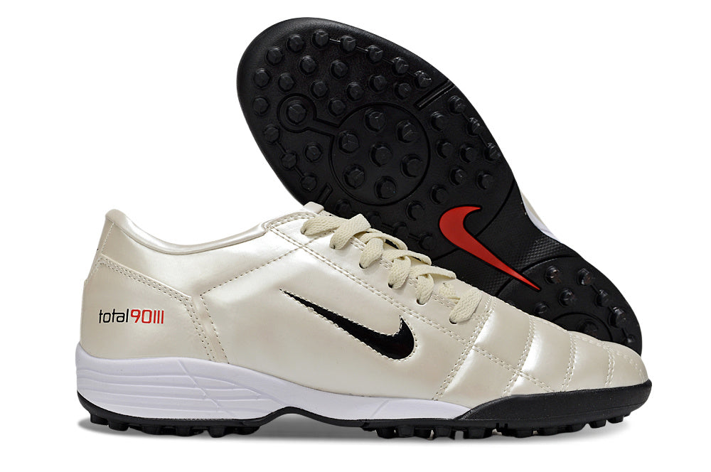 Tenis de Fútbol Nike Total 90 TF - Beige / Negro (Césped Sintético / Turf)