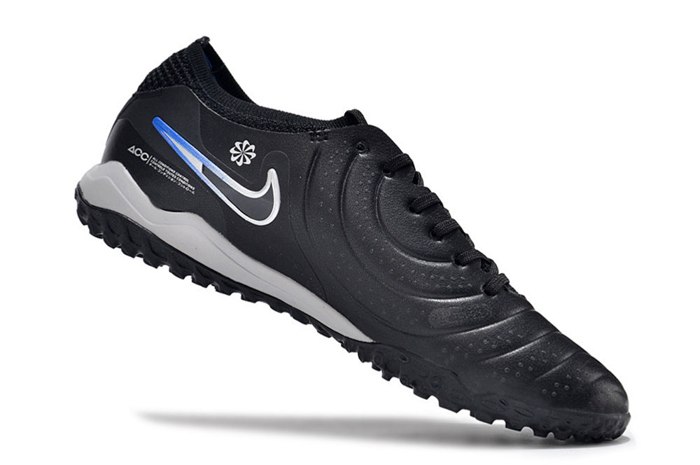 Tenis de Fútbol Nike Tiempo Legend 9 Pro TF - Negro, Blanco y Azul (Sintético / Turf)