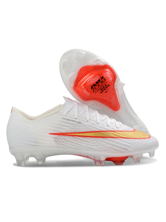 Tacos de Fútbol Nike Mercurial Vapor 17 Elite FG - Blanco, Rojo y Dorado (Césped Natural)