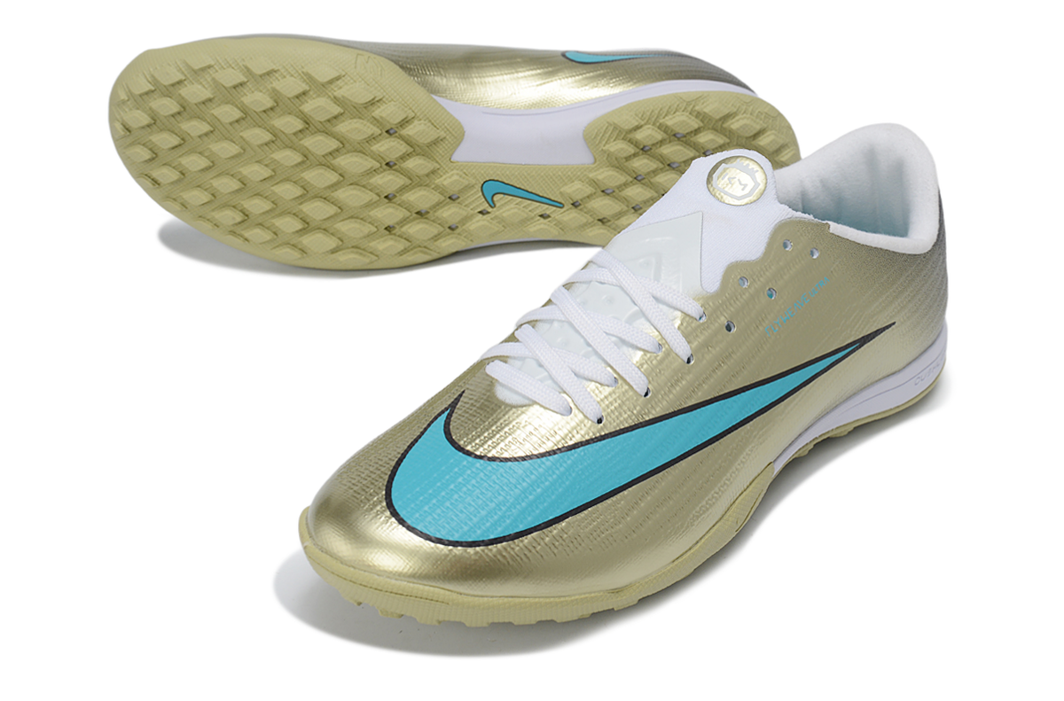 Tenis de Fútbol Nike Mercurial Vapor - Dorado y Turquesa (Sintético / Turf)