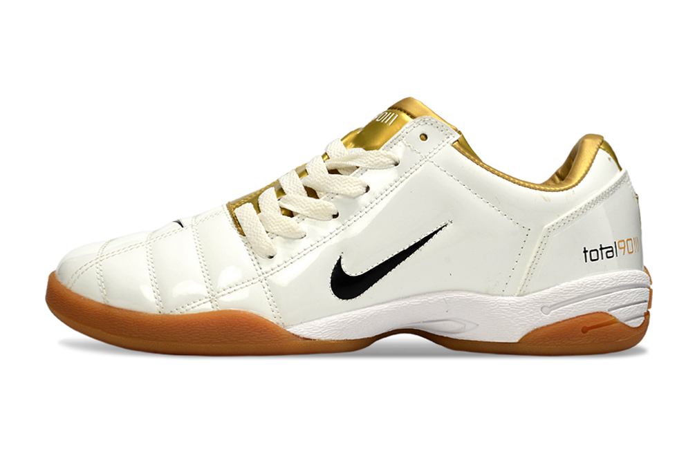 Tenis de Fútbol Nike Total 90 IC - Blanco / Dorado (Césped Interior / Futsal)