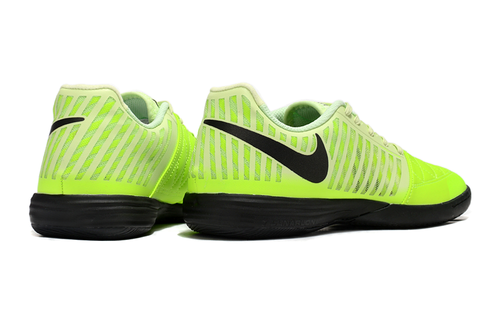 Tenis de Fútbol Nike Lunar Gato II - Verde Amarillo con Swoosh Negro y Suela Negra (Césped Interior / Futsal)