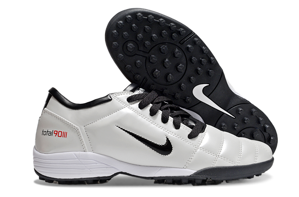 Tenis de Fútbol Nike Total 90 TF - Blanco / Negro (Césped Sintético / Turf)