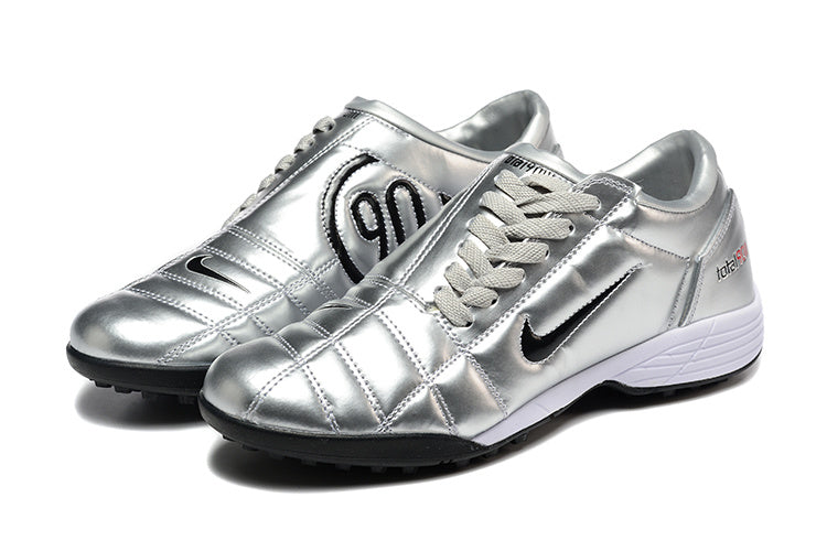 Tenis de Fútbol Nike Total 90 TF - Plata / Negro (Césped Sintético / Turf)