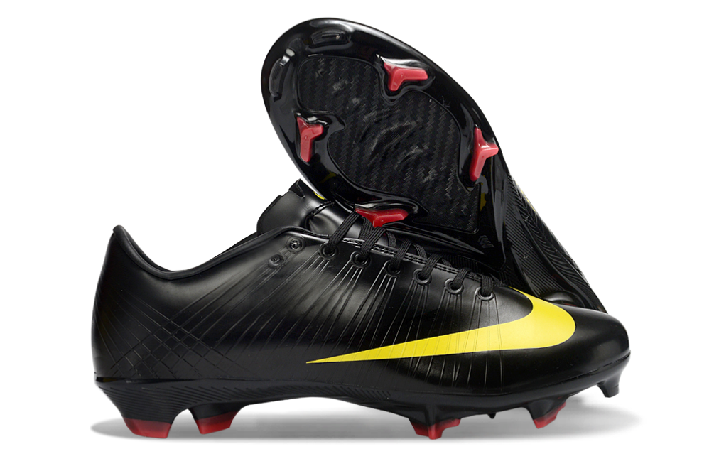 Tacos de Fútbol Nike Mercurial FG - Negro / Amarillo (Césped Natural / Firm Ground)