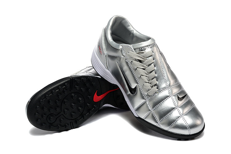 Tenis de Fútbol Nike Total 90 TF - Plata / Negro (Césped Sintético / Turf)