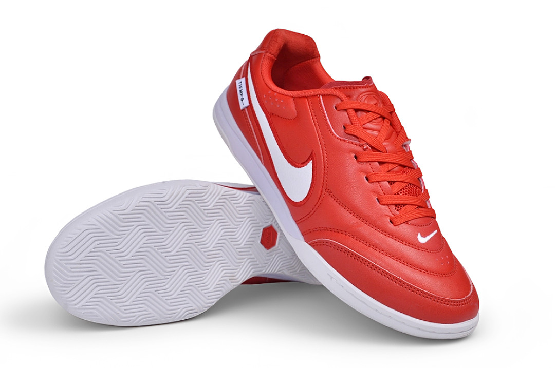 Tenis de Fútbol Nike Tiempo IC - Rojo / Blanco (Césped Interior / Futsal)