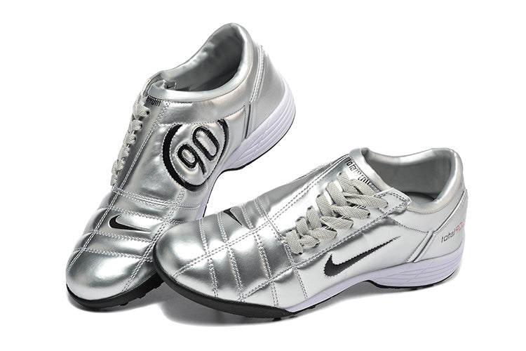 Tenis de Fútbol Nike Total 90 TF - Plata / Negro (Césped Sintético / Turf)
