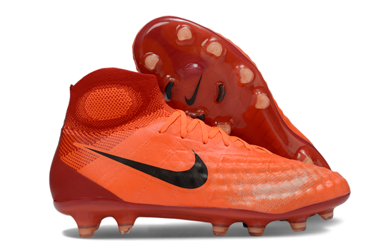 Tacos de Fútbol Nike Magista Obra II Elite FG - Naranja Oscuro, Naranja Brillante y Negro (Césped Natural)