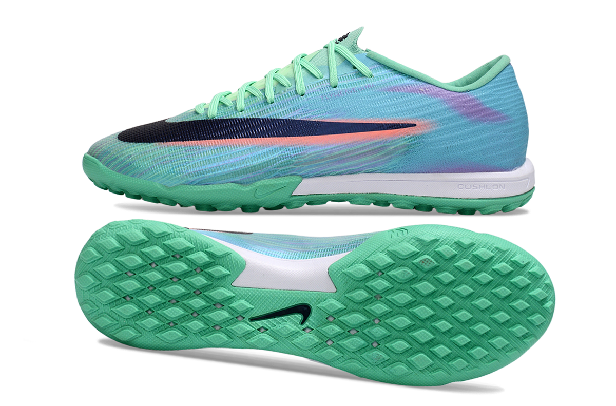 Tenis de Fútbol Nike Mercurial Vapor Academy TF - Turquesa, Verde Menta, Azul Oscuro y Naranja (Sintético / Turf)