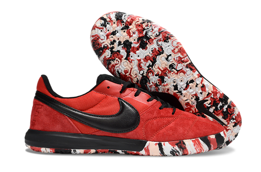 Tenis de Fútbol Nike Street Gato - Rojo, Negro y Suela con Patrón Estampado de Camuflaje / Mármol (Rojo, Negro y Blanco) (Césped Interior / Futsal)