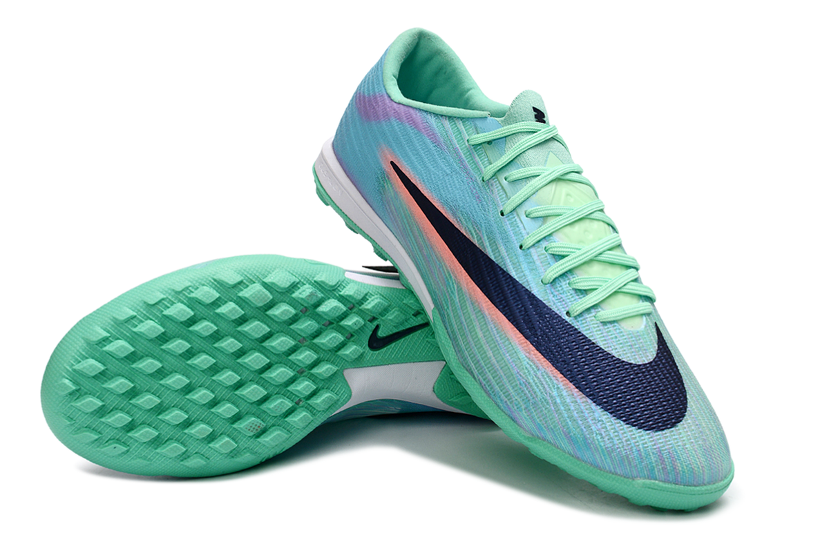 Tenis de Fútbol Nike Mercurial Vapor Academy TF - Turquesa, Verde Menta, Azul Oscuro y Naranja (Sintético / Turf)