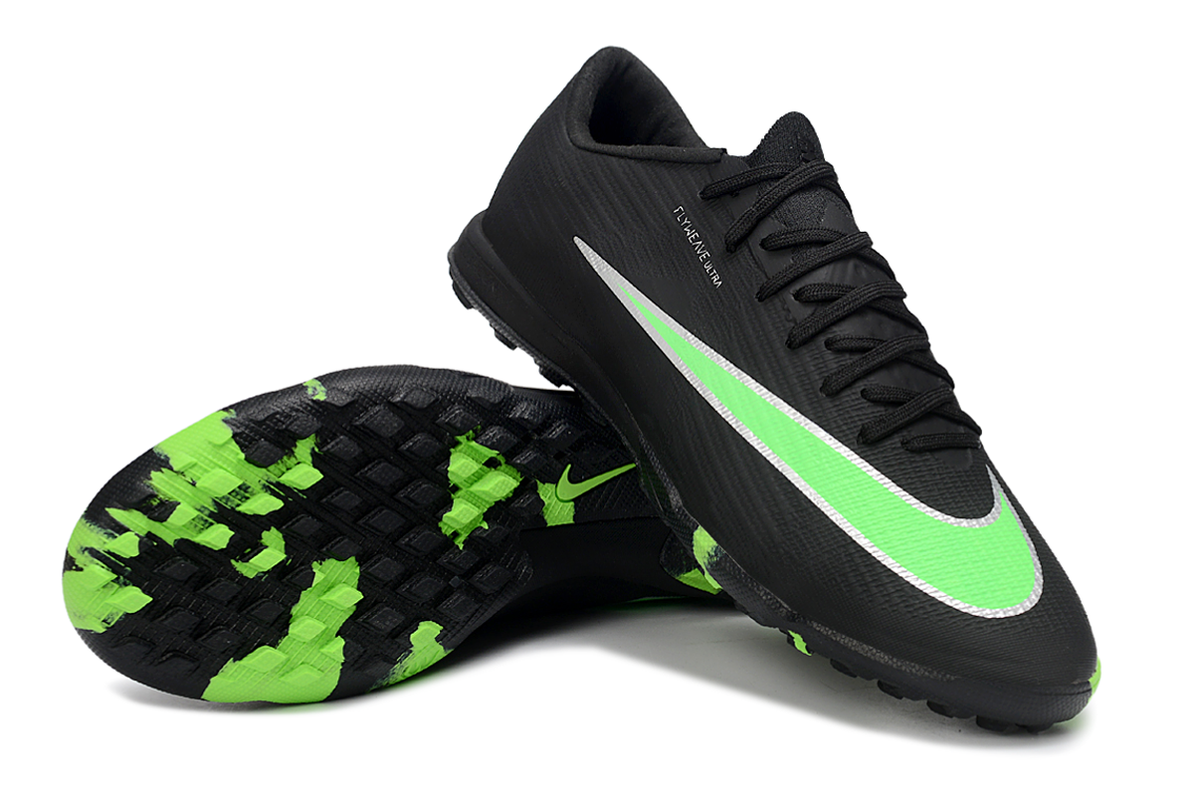 Tenis de Fútbol Nike Mercurial Vapor Academy TF - Negro y Verde Lima (Sintético / Turf)