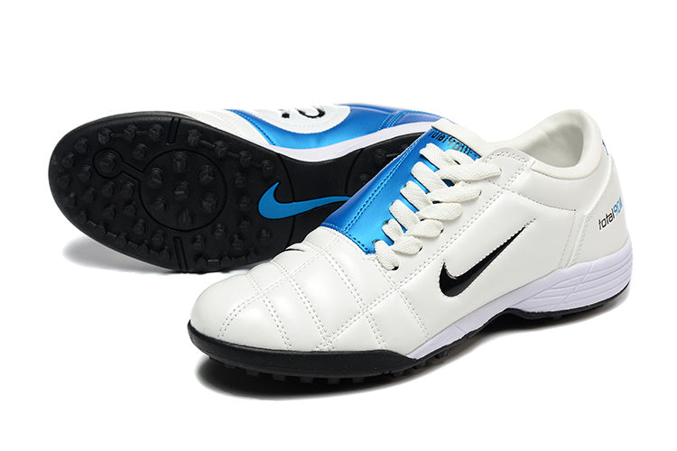 Tenis de Fútbol Nike Total 90 TF - Blanco / Azul (Césped Sintético / Turf)