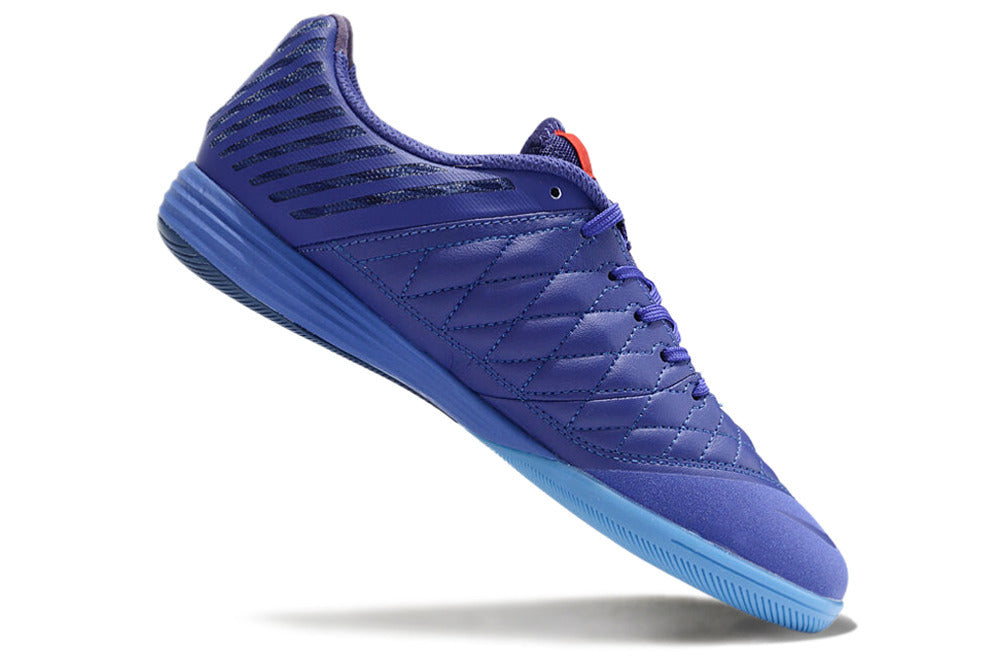 Tenis de Fútbol Nike Lunar Gato II - Morado y Azul con Swoosh Negro y Suela Azul (Césped Interior / Futsal)