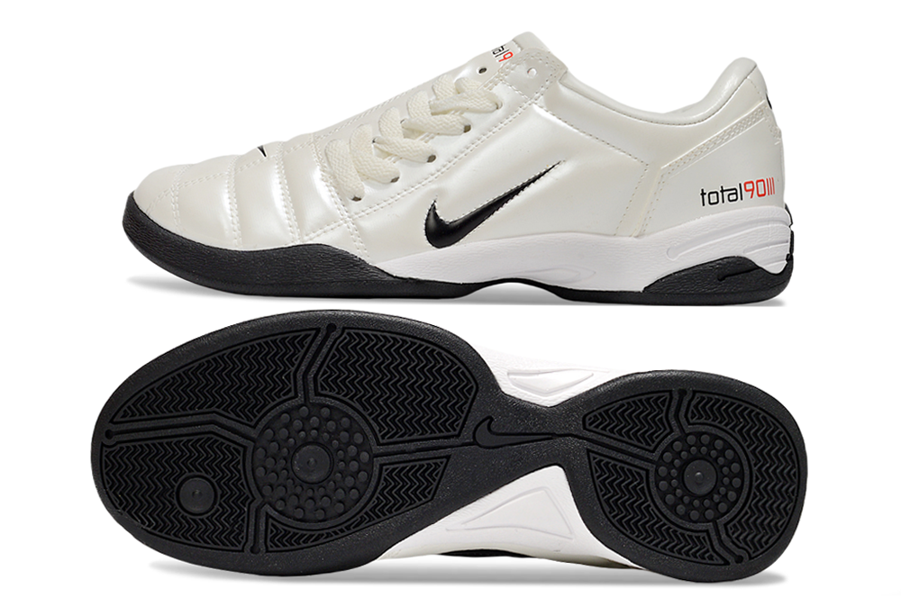 Tenis de Fútbol Nike Total 90 IC - Blanco / Negro (Césped Interior / Futsal)