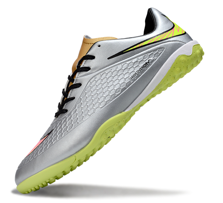 Tenis de Fútbol Nike Hypervenom Phantom TF - Gris / Amarillo (Césped Sintético / Turf)