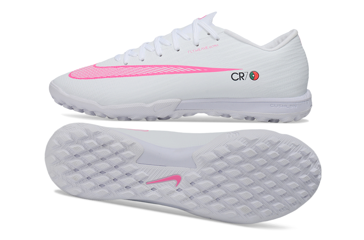 Tenis de Fútbol Nike Mercurial Vapor CR7 - Blanco y Rosa (Sintético / Turf)